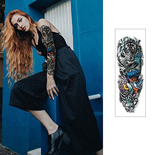 Temporary Sleeve Tattoo For Women ,Full Arm Leg Temporary Tattoo Flowers Long-Lasting And Waterproof Temporary Tattoos Body Art Realistic Tattoo Transfer Stickers… #TOP5