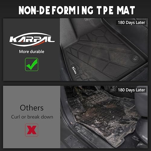 KARPAL Floor Mats for Honda Pilot 2023 2024 2025, All Weather Protection TPE Floor Liners Accessories Car Mats, Front & 2nd Row & 3rd Row - Thumbnail 6