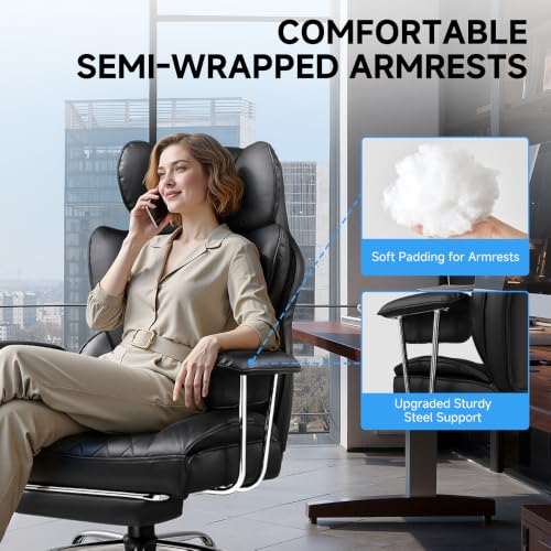 Image of GTPLAYER Gaming Chair,Office Chair with Pocket Spring Lumbar Support, Ergonomic Comfortable Wide Office Desk Computer Chair with Outward Fixed Soft Armrests and Footrest (PU Leather, DPBlack)