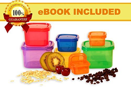 Portion Control Containers kit, BONUS: HEALTHY COOKING RECIPES eBOOK INCLUDED! 7 Pieces, Meal Planning for Balance Nutrition,for Adults And for Kids, Full Grocery Shopping Guide, Multi Colored