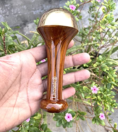 Livronic® kansa wand (4.5 cm Bronze with Natural Colour) face Foot Body Massager With Wooden Handle Ayurvedic Benefits of Alloy Metal Massage For Detoxification And Deep Relaxation (Pack of 1) Livronic® kansa wand (4.5 cm Bronze with Natural Colour) face Foot Body Massager With Wooden Handle Ayurvedic Benefits of Alloy Metal Massage For Detoxification And Deep Relaxation (Pack of 1)