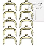 starPG 6.5cm アンティークゴールド がま口口金 型紙付き ハンドメイド パーツ 10個 セット (角型)