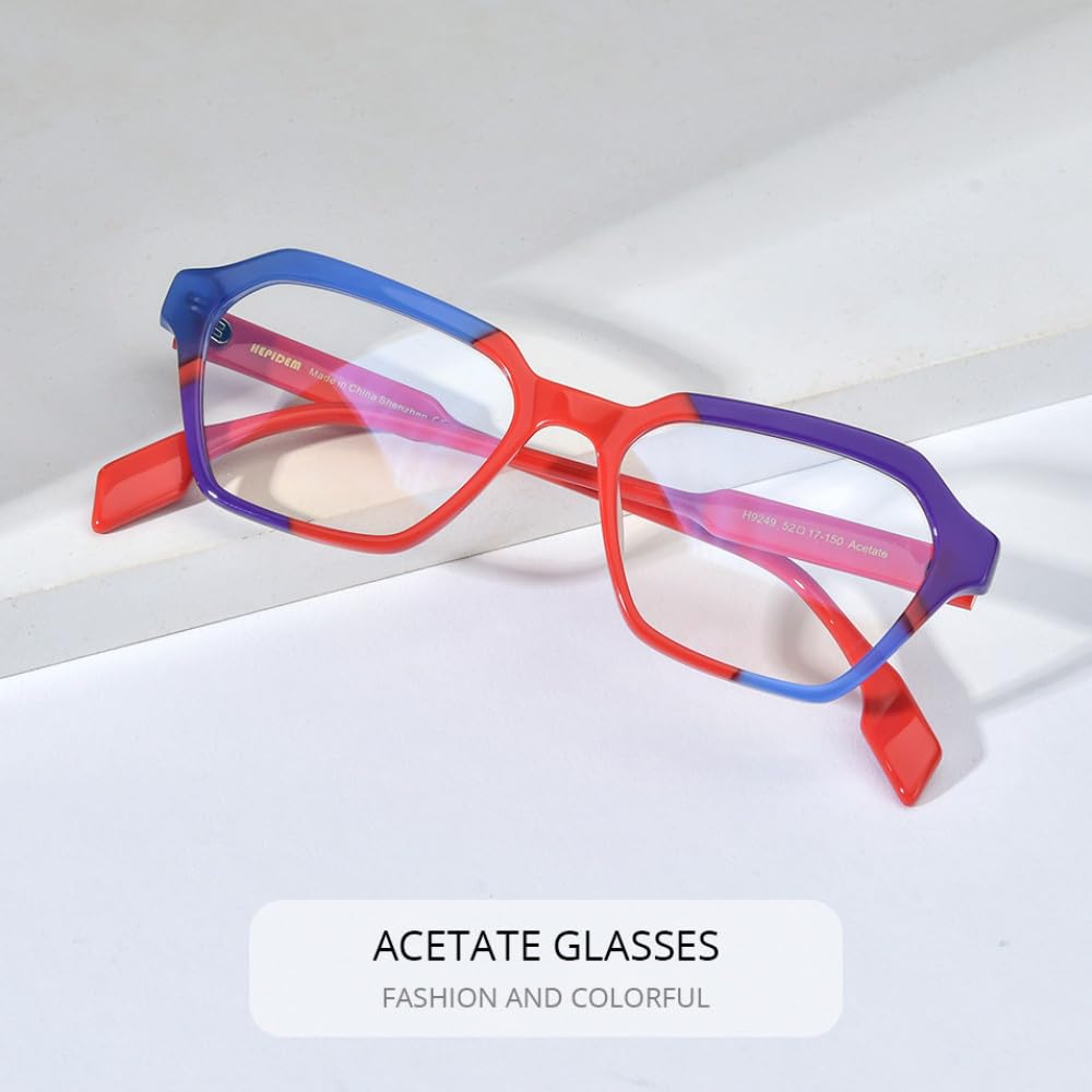 MUTYNE Mehrfarbige Acetat-Brillengestelle für Herren, Retro, quadratisch, für Damen und Herren