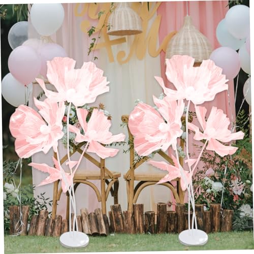 Fleurs géantes en gaze de 55 pouces avec 3 têtes et base pliable Style2