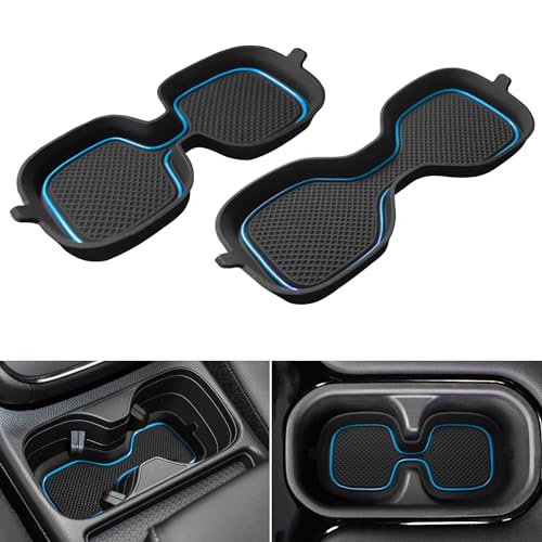 SENSHINE Cup Holder Inserts Liner for CRV Accessories 2023 2024 2025 Anti-Dust Center Console Cup Holder Protector Mats Interior Decoration Pad for CRV 2Pcs (Blue)