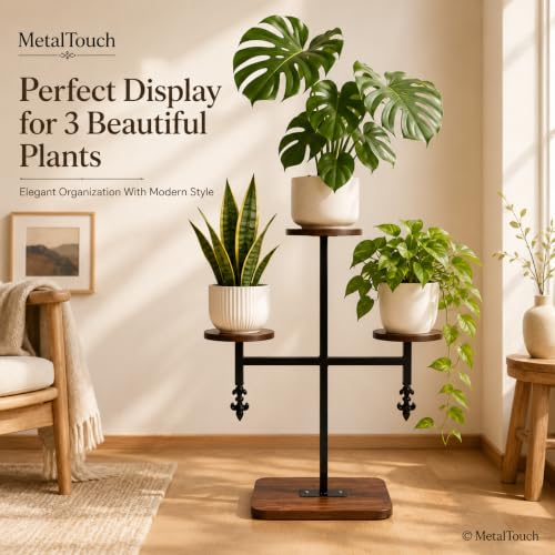 Image of MetalTouch Multi-Tiered Metal Flower Pot Stand - Indoor 6 Layer Tier Iron Plant Pot Display Plant Pot Holder Tall Plant Flower Shelf for Living Room Balcony Living room & Court Garden (Plus 1)