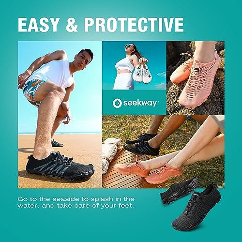 SEEKWAY Mens Womens Water Shoes Quick-Dry Aqua Sock Barefoot Athletic Sports Shoes for Outdoor Beach Swim surf Walking Diving Boating Hiking Pool