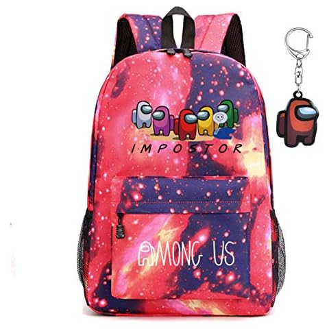 Gloostike Among us backpack, sWerewolf Killing Student Backpack, school bag, boy and girl laptop backpack, gift for teenage game fans, with keychain (Star powder(B)) Cover