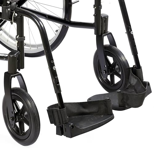 Image of 3000 Self-Propelled /Attendant Steel Wheelchair for Elderly & Patients | 8 inch PU Castors and 24 inch Rear Wheels with PU tires | Weight Capacity 125 kg | Lightweight Foldable Design | Seat Size 16 inch