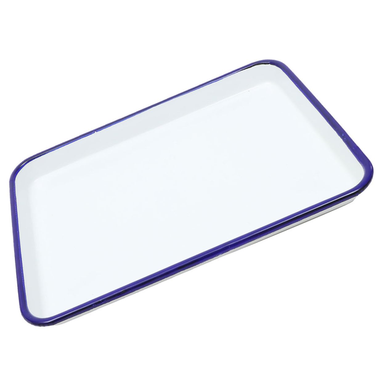 BRIGHTFUFU Enamel Baking Pan for Pizza Retro Design Reusable Washable Oven Tray Non Stick Surface Heat Resistant for Restaurants Home Cooking