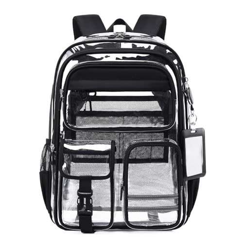 QIXIHU Mochila transparente para escola, eventos de estádio, resistente para meninas, meninos, trabalho, esportes