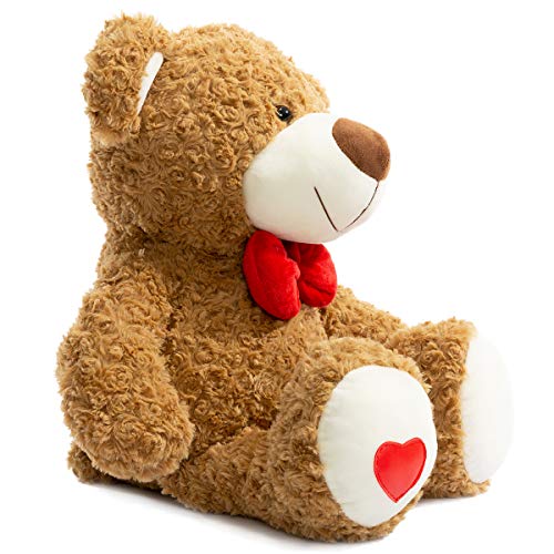 Bejoy Teddy Bear Stuffed Animal Plush Bear With Red Bow And Hearts Valentine’s Day Gift, Brown #TOP2