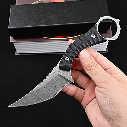 Ccanku C1152 Fixed Blade Knife, D2 Blade And G10 Handle Tool Knife, Edc Knife For Outdoor Camping Hiking(Silver) #TOP5