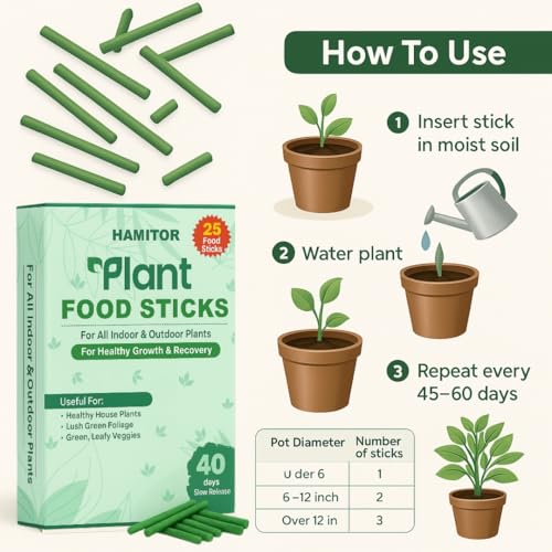 Image of Fertilizerr Sticks Flower Booster Flowering plant food Plant Food Sticks for Indoor Outdoor Home Garden Plants Multi Purpose Natural Plant Growth Booster Healthy Flower Fruit Yield (25 STICKS)