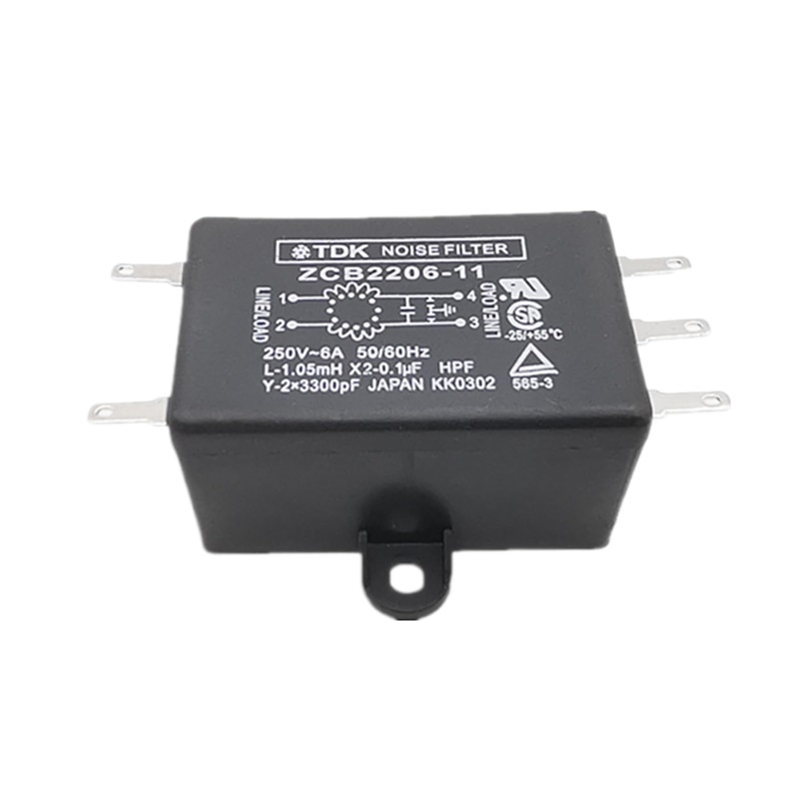 Filtro 220V 6A purificador de energía antiinterferencias ZCB2206-11 de alta eficiencia