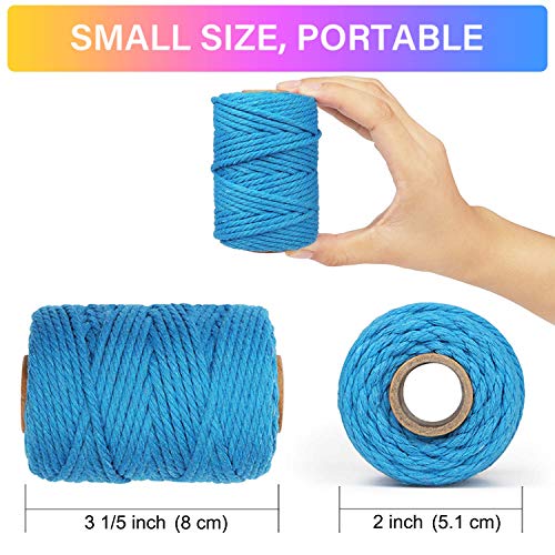 Hulisen Macrame Cord, 3Mm X 396 Yards Natural Cotton Twine, 12 Rolls 4 Strand Colored Macrame String, Colorful Cotton Rope For Diy Crafts Knitting, Artworks, Wall Hanging, Plant Hangers #TOP4