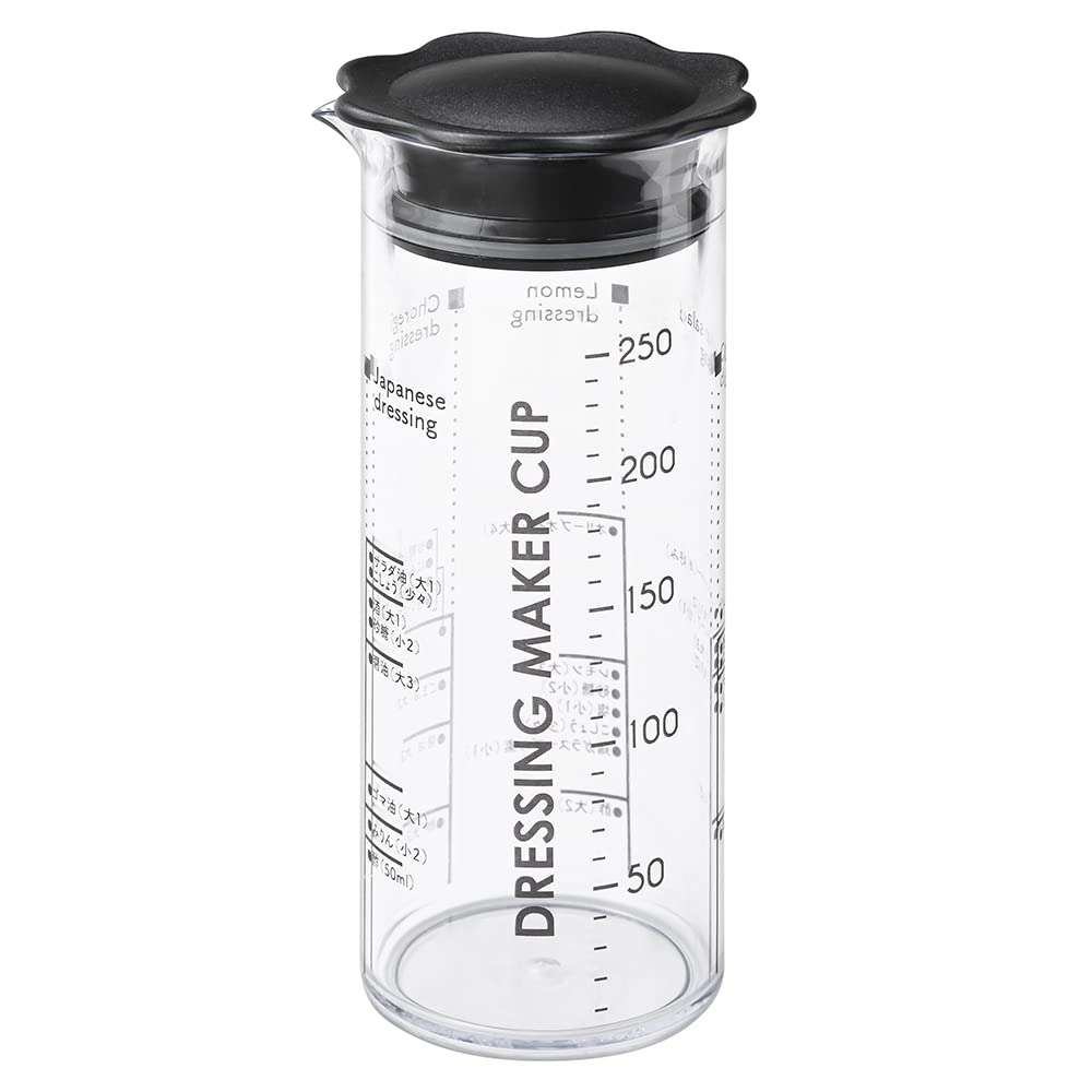アンドエヌイー(&NE) ドレッシングメーカーカップ nikii クリア 250ml ドレッシングカップ 日本製 ドレッシング 手作り 容器 ボトル 入れて混ぜるだけ 計量カップ レシピ付き おしゃれ NIM-213