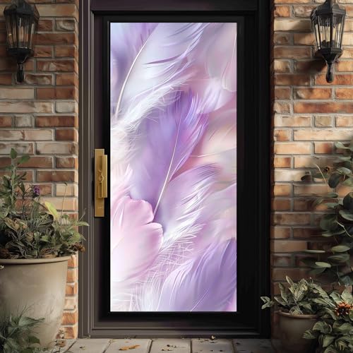 Stickers muraux fleur pastel papier peint amovible déco porte intérieure