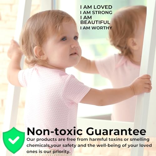Image of 4pcs Self-Affirmation Mirror Decal Set, I AM Loved, Strong, Beautiful, Worthy, Positive Meditation Vinyl Stickers, Motivational Wall & Mirror Stickers, Inspiring Bathroom Decor