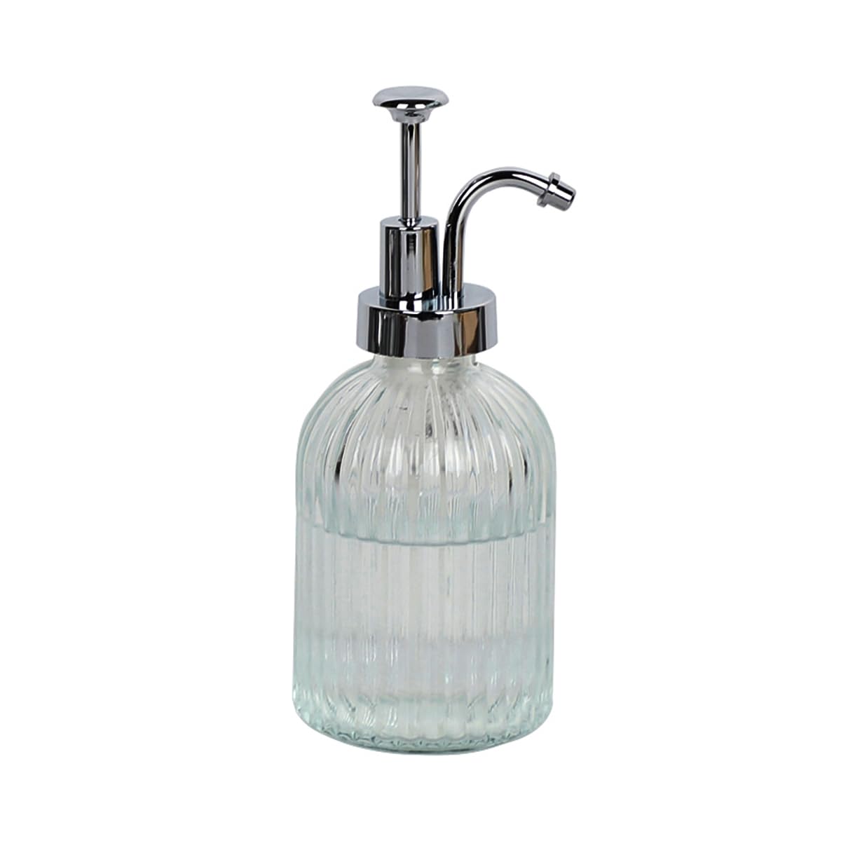 Glass Pump Soap Dispenser Kitchen Hand Soap Dispenser Sour Cream Dispenser Rustproof Stainless Steel Pump Dispenser for Kitchen Bathroom (Silver Bar)