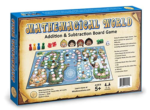 Mathemagical World - Addition & Subtraction Math Board Game for Kids, 2-4 players, Ages 5+ and Perfect for Homeschool, Kindergarten, Pre-k, and Gifted & Talented Prep - image 3