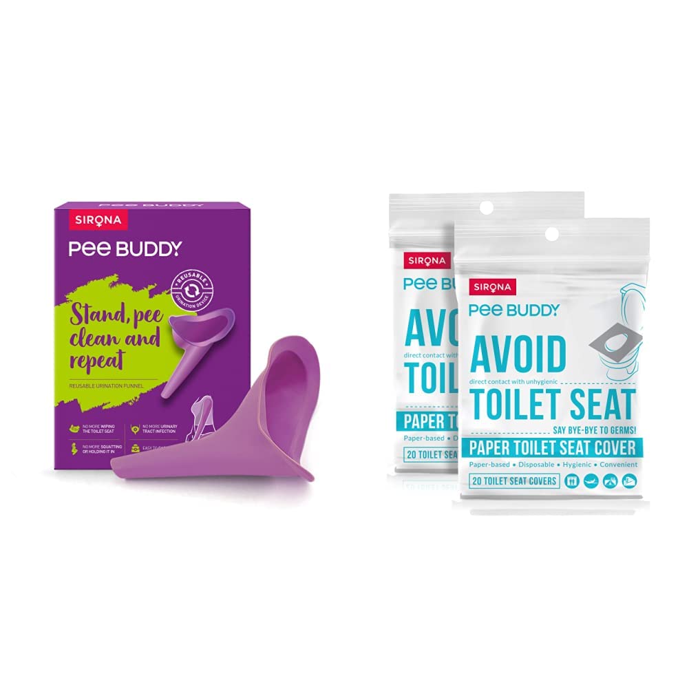 PEE BUDDY Reusable Portable Stand&Pee Urination Device For Women 1 Unit Leak-Proof Public Toilets,Travel,Camping,Hiking&Outdoor Activities&Disposable Toilet Seat Covers (20 Sheets) (B0937ZHKZB) Amazon Price History, Amazon Price Tracker