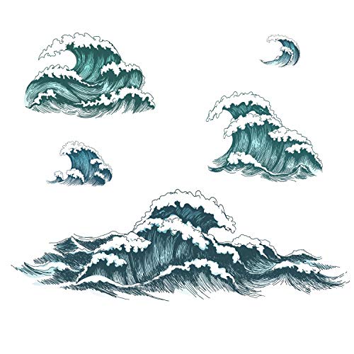 RoomMates RMK4013GM Wave Peel & Stick Giant Wall Decals, Multicolor, Set of 5 Pieces - Image 3