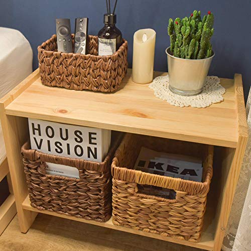 Granny Says Wicker Baskets For Organizing, Nesting Storage Baskets For Shelves, 1 Large Woven Basket And 2 Small Storage Baskets Waterproof, Brown, 3-Pack #TOP7