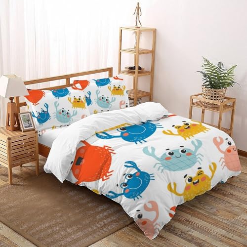 Housse de couette double crabe mignon 200x200 microfibre - 2