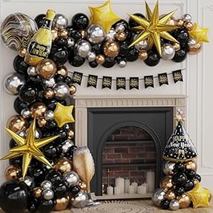 130Pcs Black And Gold Balloon Arch ...