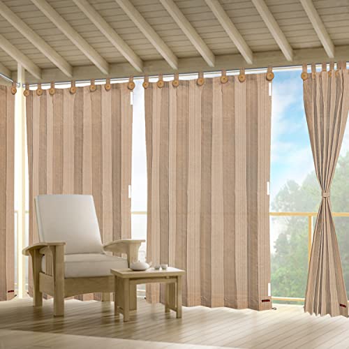 Image of HIPPO HDPE 230 GSM Outdoor Loop Curtain for Balcony & Patio UV Protection, Sun Blocking, Light-Filtering Curtains (Persian-Beige, 3FTX9FT, 1PC)