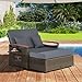 GIANTEX Lounge Möbel Outdoor, Outdoor Sofa, Gartensofa mit Liegefunktion, Garten Doppelliege Gartenliege 2 Personen, Gartenlounge Rattan, Balkon Lounge Sofa, Daybed Garten, Balkonsofa Kleiner Balkon