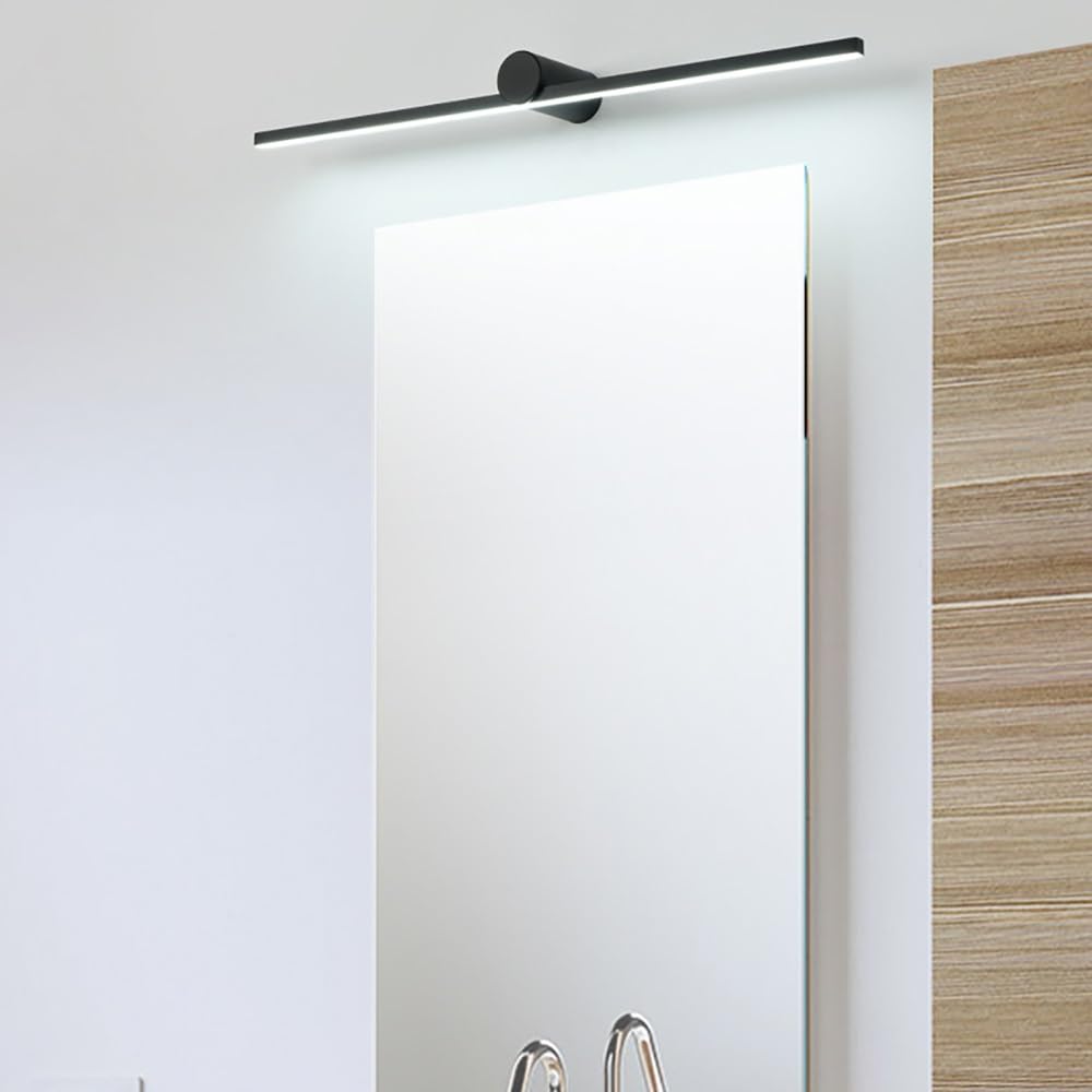 Lampada Specchio Moderna Minimalista, Applique Bagno Lineare LED Luce per Specchio in Alluminio da Parete(White(3000K),60cm/23.62in)