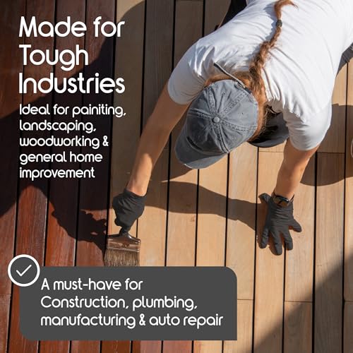 Image of Inspire HEAVY DUTY ORIGINAL Stretch Nitrile Black Gloves Disposable Latex Free | Food, Mechanic, 6mil Black or 8 Mil Orange