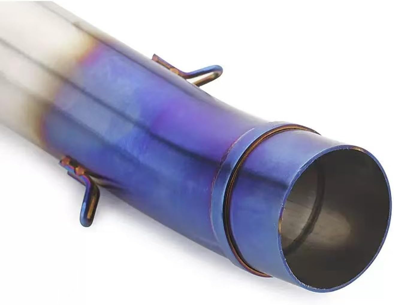 Motorcycle exhaust pipe for honda cb400 motorcycle exhaust pipe motorcycle special stainless steel exhaust pipe muffler middle section connecting pipe with 1pcs Clamp(Half blue)