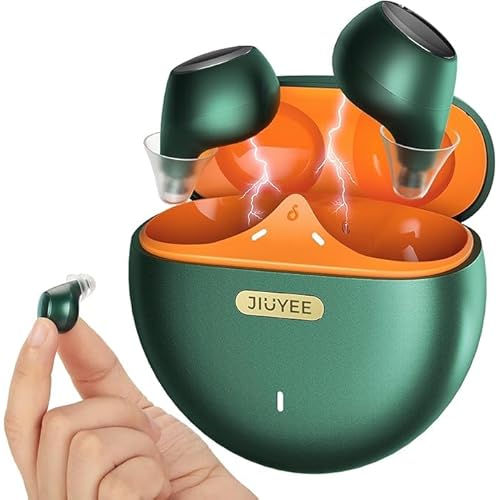 AIR PRO Digital in‑Ear Hearing Aids for Seniors, Rechargeable, Bluetooth Connectivity, Lightweight Design, All‑Day Comfort-Green