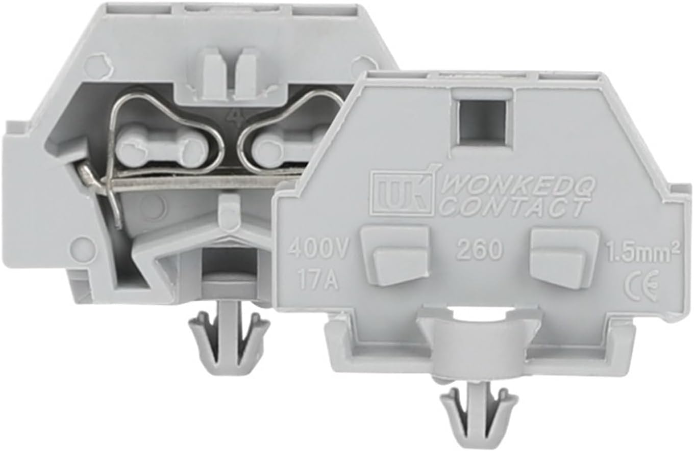 10Pcs 260-301B Spring-Cage Connection Mini Mount 2-Conductor 1.5 Mounting Foot Wire Electrical Connector Din Rail Terminal Block