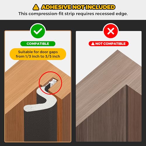 image for Ravinte Weather Stripping Door Seal Strip - Soundproof Q-Shaped Foam f