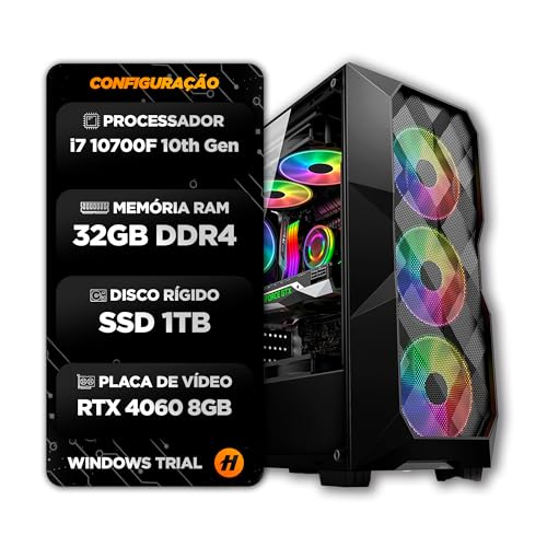 PC GAMER HERTZ® i7 10700F 32GB RAM SSD 1TB RTX 4060 8GB GABINETE