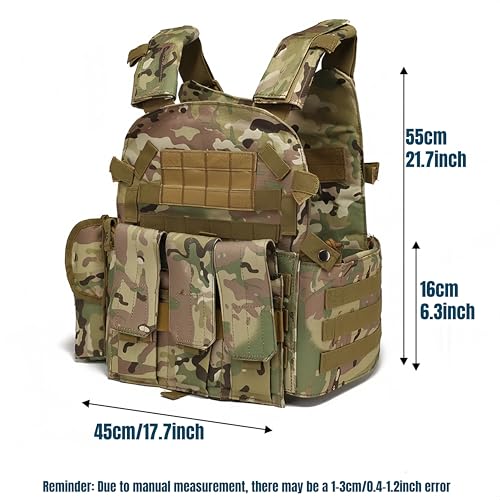 Peminkoo Tactical Vest Body Armor Hunting Plate Carrier Airsoft Accessories Military Combat Army Wargam molle (ACU) - Image 4
