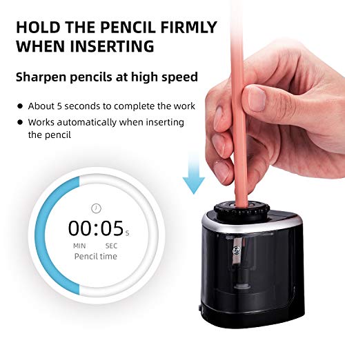 Pencil Sharpener - Electric Pencil Sharpener Blade to Fast Sharpen,Battery-Powered and Easy to Use for Classroom Supplies (6-8mm) in School