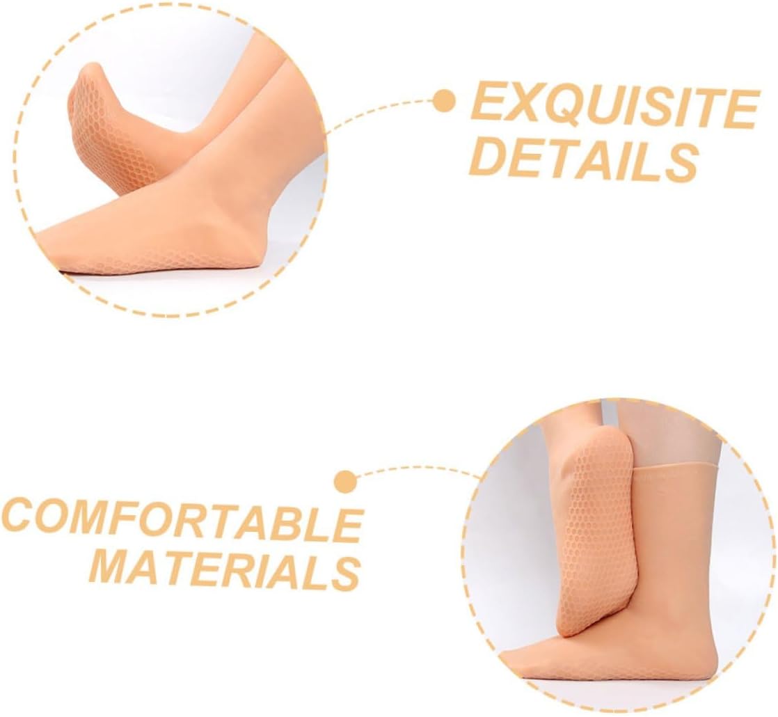 SHOWERORO Moisturizing Foot Socks for Women 1 Pair Size Hydrating Foot Covers with Honeycomb Cushioning for Dry Cracked Heels