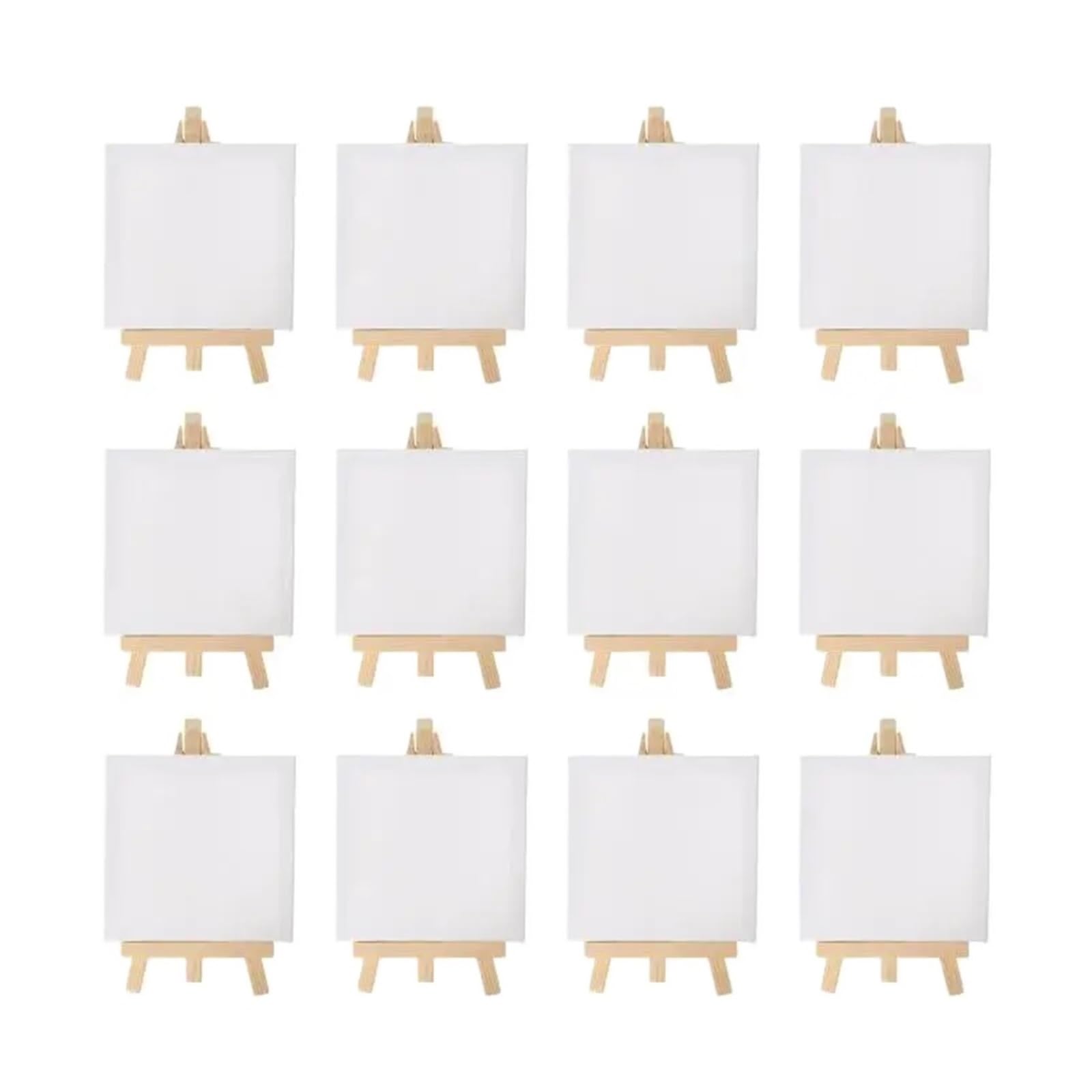 Malleinwände, 24-teilig, Mini-Staffelei-Set, 12,7 cm mit 7,6 x 7,6 cm Leinwand zum Malen (10 x 10 cm)