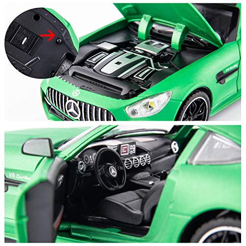 BDTCTK 1/24 AMG GTR Modelo de Auto de Juguete Verde miniatura 2