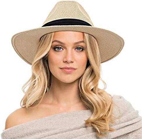 Womens Straw Hat, Sun Hat UV Protection 