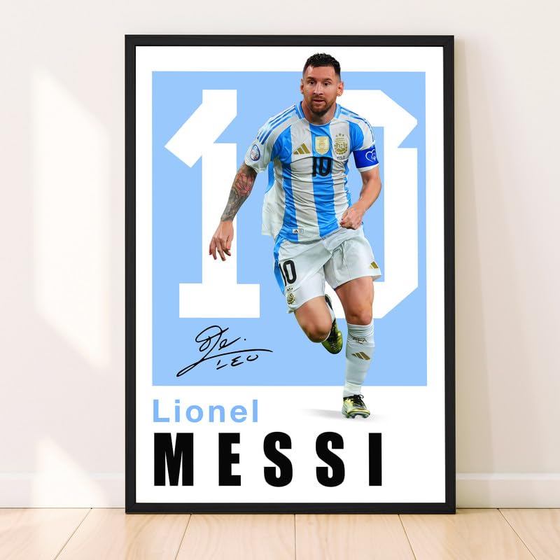 Messi Poster Famous Soccer Player Posters Leonel Messi Posters For Boys Bedroom Soccer Wall Art Gift for Fan Football Leonel Messi Wall Art Living Room Sport Room Gift for Fan Football - 12x18 Inches