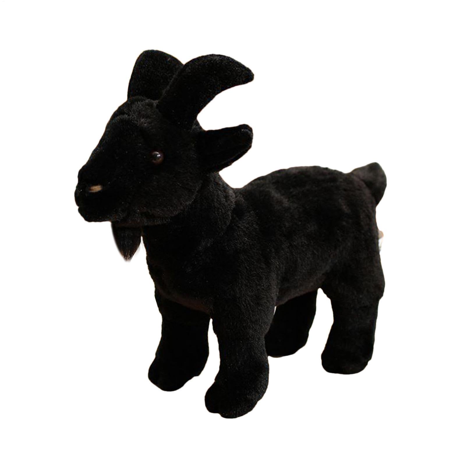 Cute Goat Plush Toy,Realistic Stuffed Animal, Cuddly Goat Animal Doll, Farmyard Friend Calming Companion, Soft Funny Stuffed Pillow Animals Doll For Kids Living Room Bedroom