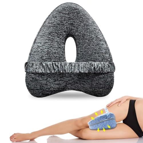 Almohada de alineación, almohadas de alineación para dormir de lado, alivio del dolor de ciática, alivia el dolor de cadera y ciática, almohada para mejorar las piernas, disfruta de un sueño de