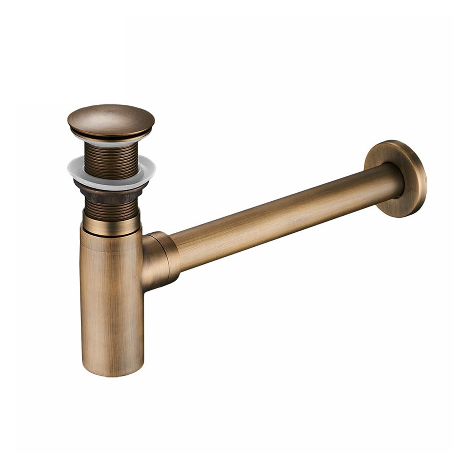 Lavabo sifónico Bottle Trap Brass Siphon Oil Rubbed P-TRAP Bathroom Vanity Basin Pipe Waste With Pop Up Drain(Black A)