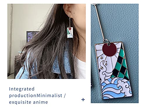Demon Slayer Kamado Tanjirou oorbellen anime cosplay metalen oorbellen hanger oorbellen Halloween accessoires - Image 4